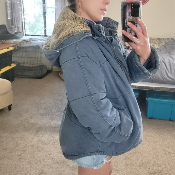 Free People Quilted Coat with fur - Picture 10 of 13